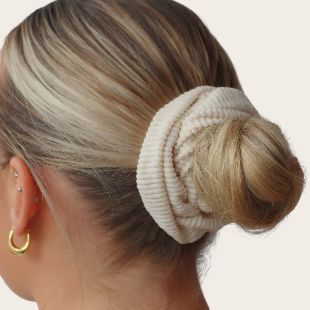 Beige Corduroy Scrunchie - Image 4